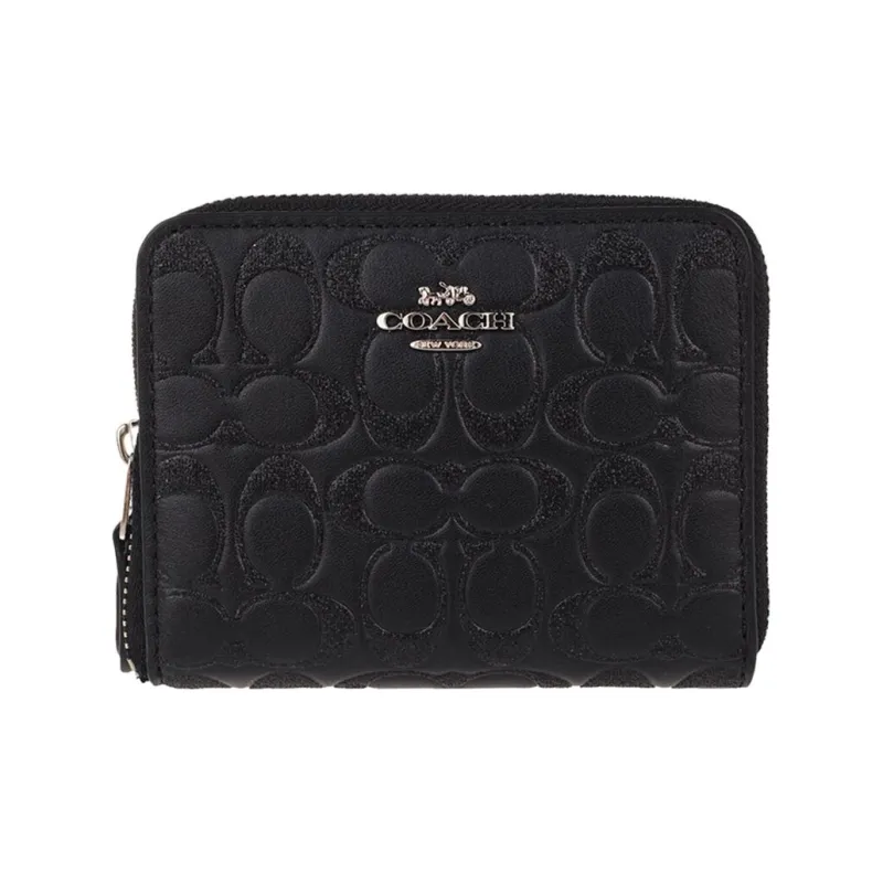 COACH Boxed Leather Gift Box Set Coin Purse Card Holder Wrist Bag Clutch Women's Black-1