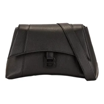 Balenciaga Downtown Soft Calfskin Shoulder Bag Women's Black