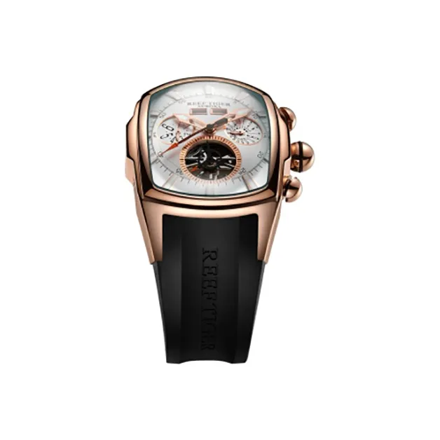 REEF TIGER Aurora Collection Tank II Automatic Mechanical Movement Watch Men's Watches White Dial-1