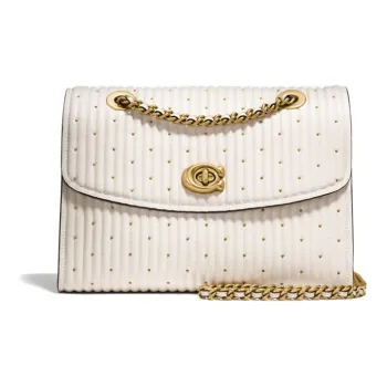 COACH Parker Leather Crossbody Bag Shoulder Bag Women's Pink White