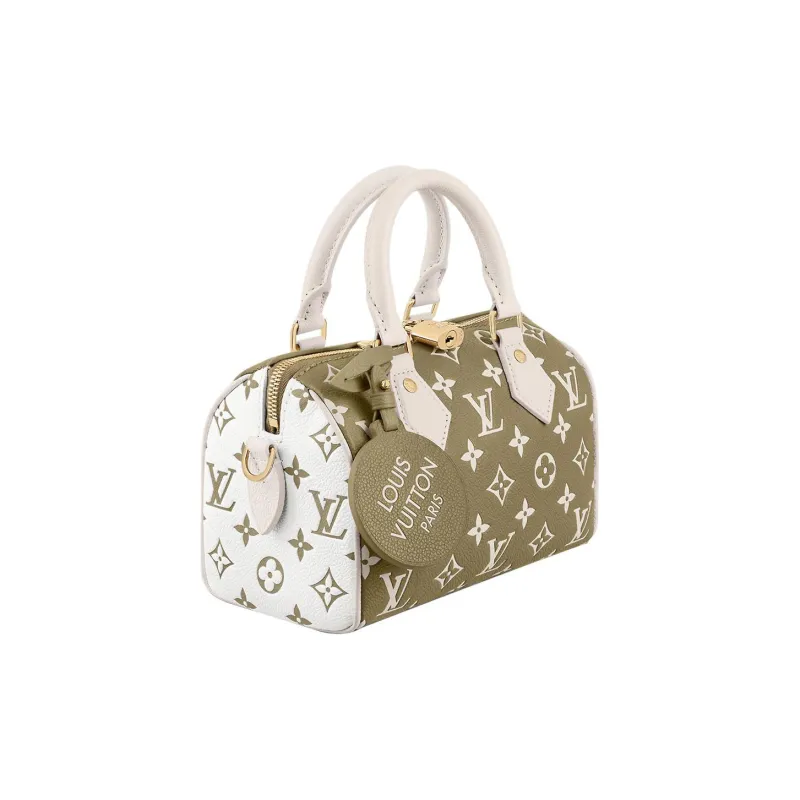 LOUIS VUITTON Speedy Bandouliere 20 Khaki Green/Beige/Cream-2