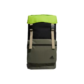 Adidas Polyester Training Bag, Travel Bag, Backpack Regular Unisex Black & Ruins Green