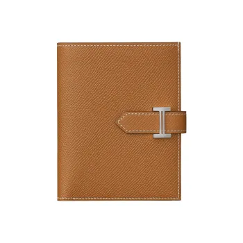 HERMES Bearn Epsom Calfskin Wallet Women's Brown