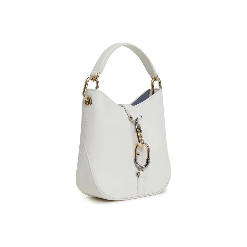 Furla Sirena Collection Cow Leather Crossbody Bag Shoulder Bag Hobo Bag Mini Women's White-1