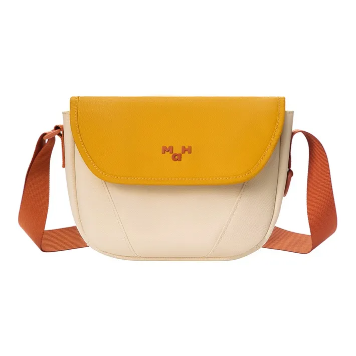 MAH Polyester Satchel Bag Backpack Regular Unisex Beige & Yellow-3