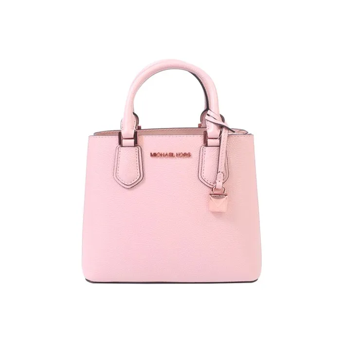 MICHAEL KORS Adele Leather Lockhead Crossbody Handbag Medium Size Women's Pink-0