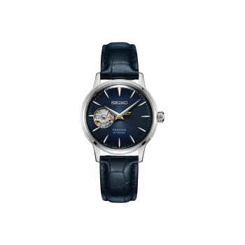 SEIKO Mechanical Movement Genuine Leather Strap Watch Women's Watch Blue Dial SSA785J1