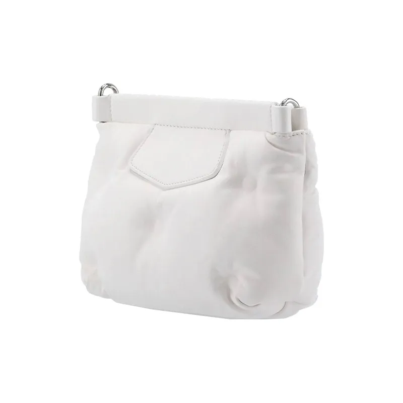 Maison Margiela Cow Leather Pillow Bag, Chain Bag, One Shoulder Crossbody Clutch Women's White-2