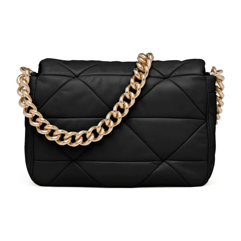 PRADA Soft Sheep Leather Handbag, Shoulder Bag Women's Black-2
