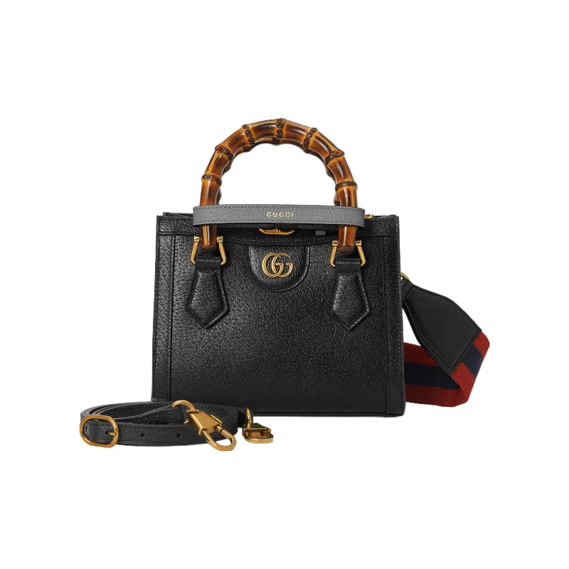 GUCCI Leather Tote Bag Shopping Bag Shoulder Bag Handbag Mini Women's Black-1