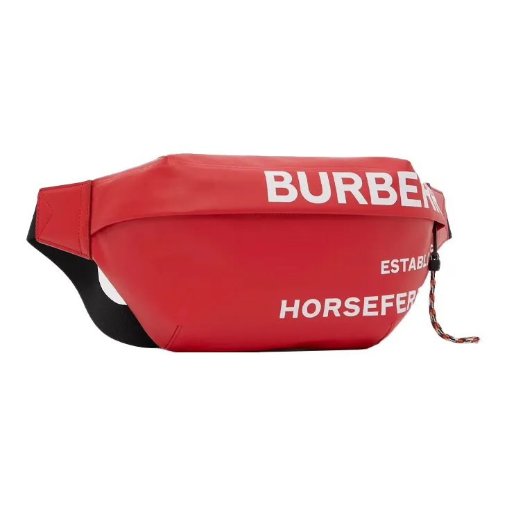 Burberry Horseferry Canvas Crossbody Bags Fanny Pack Sling Bags Men's Red White-1