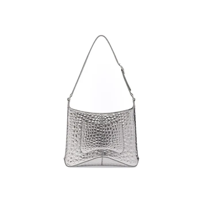 Balenciaga Cow Leather Shoulder Bag Crossbody Bag Small Size Women's Silver-1