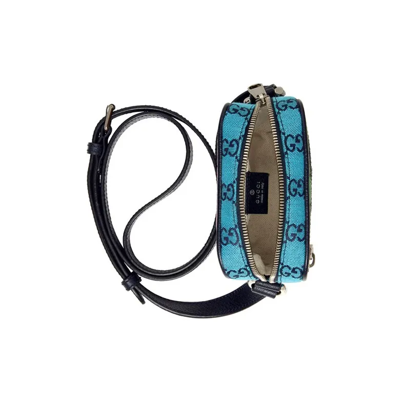 GUCCI Canvas With Leather Cell Phone Pouch, Shoulder Bag, Crossbody Bag Unisex Multicolor-2