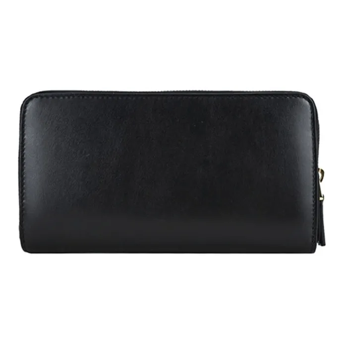 GUCCI Cow Leather Zip Closure Wallet Men's Black-2