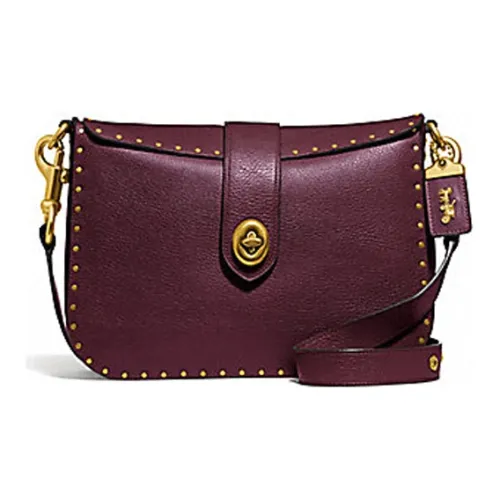 COACH Page Pebbled Leather Shoulder Bag, Crossbody Bag Medium Size Women's Ox Blood