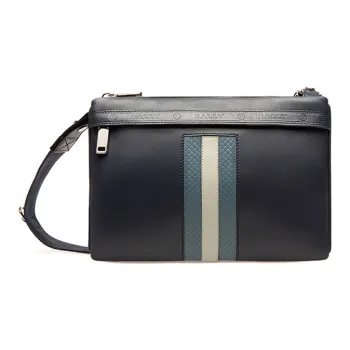 BALLY HARVEY Leather Handheld Shoulder Bag Crossbody Bag Men's Sea Blue