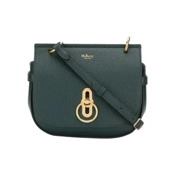 Mulberry Leather Shoulder Bag, Crossbody Bag Women's Green