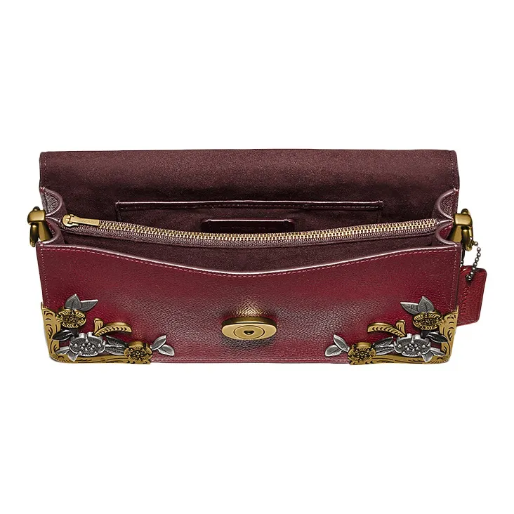 COACH Tabby Leather Crossbody Bag Shoulder Bag Women's Burgundy-3