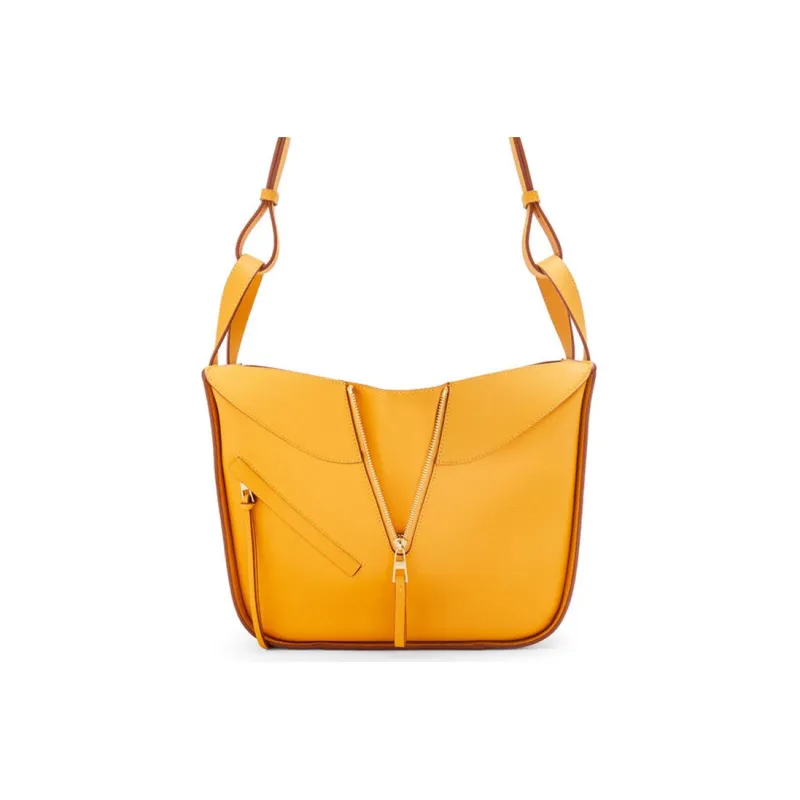 LOEWE Hammock Cow Leather One Shoulder Handbags Small Size Women's Mango Yellow-4