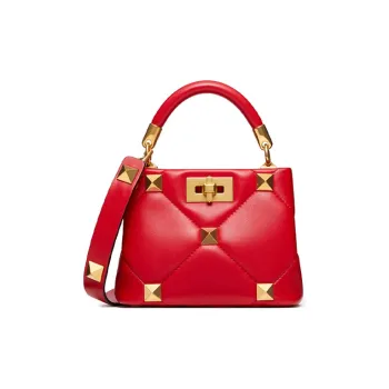 Valentino ROMAN STUD Sheepskin Shoulder Bag, Crossbody Bag, Handbag Mini Women's Red