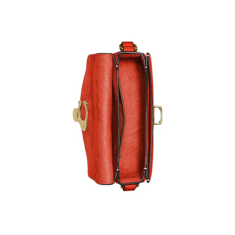 COACH Studio Cow Leather Crossbody Bag Trumpets Women's Orange Red-2
