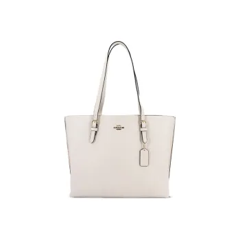 COACH Mollie Leather Tote Bag Shopping Bag Handbag Shoulder Bag Large Size Women's White