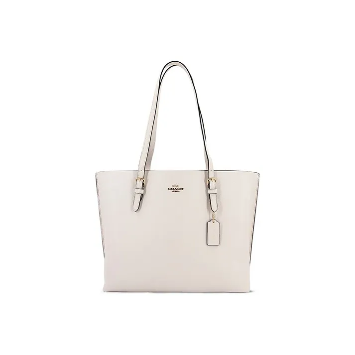 COACH Mollie Leather Tote Bag Shopping Bag Handbag Shoulder Bag Large Size Women's White-0