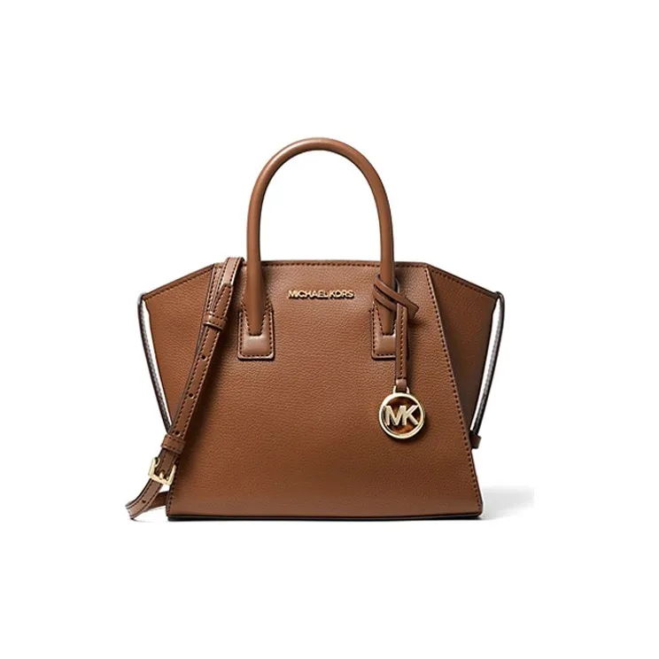 MICHAEL KORS Avril Cow Leather Handbag Shoulder Bag Crossbody Bag Small Size Women's Caramel Brown-0