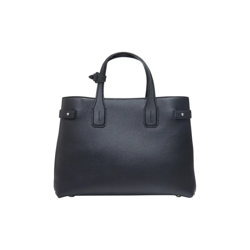 Burberry Grain Leather One Shoulder Handbag Regular Women's Black-1