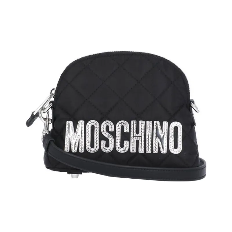 MOSCHINO Logo-embroidered Quilted Shoulder Bag-0