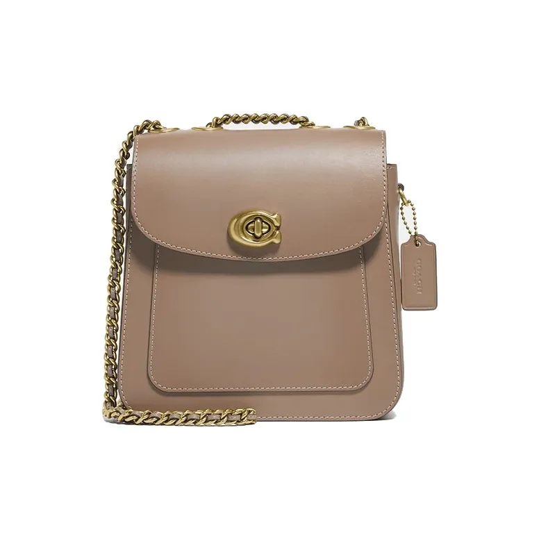 COACH Madison Cow Leather Backpack Shoulder Bag Crossbody Bag Small Size Women's Nude Brown-0