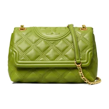 TORY BURCH TB Fleming Sheepskin Crossbody Chain Bag Shoulder Bag Women's Verdant Green