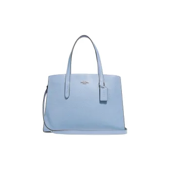 COACH Charlie Cow Leather Crossbody Bag, Shoulder Bag, Crossbody Tote Handbag Women's Slate Blue