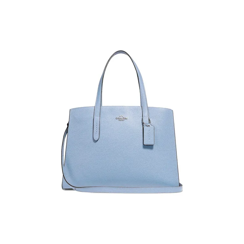COACH Charlie Cow Leather Crossbody Bag, Shoulder Bag, Crossbody Tote Handbag Women's Slate Blue-0