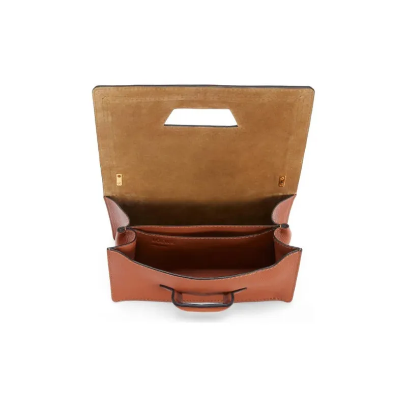 LOEWE Barcelona Soft Grained Calfskin Messenger Bag Handheld Shoulder Bag Crossbody Bag Women's Tan-4