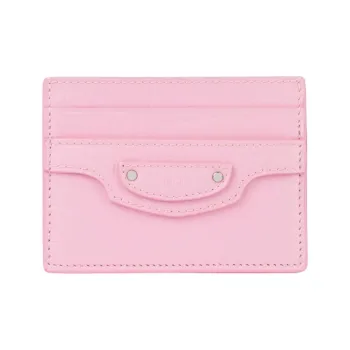 Balenciaga Cow Leather Card Holder Mini Women's Pink