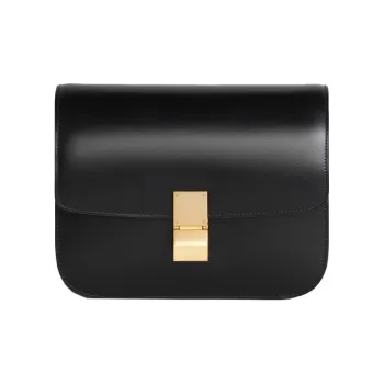 CELINE Classic Bo Cow Leather Tofu Bag Small Square Bag Shoulder Bag Crossbody Bag Medium Size Women's Black
