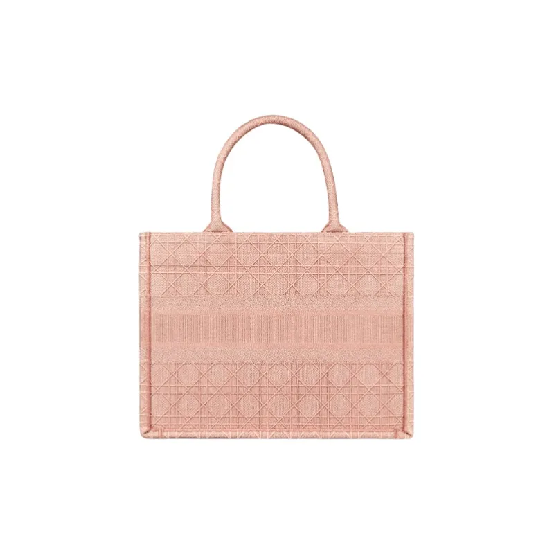 DIOR BookTote Embroidery Tote Bag, Shopping Bag, Handbag Small Size Women's Candy Color, Cherry Blossom Pink-2