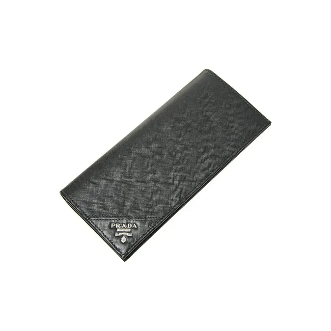 PRADA Cow Leather Wallet Men's Black-2