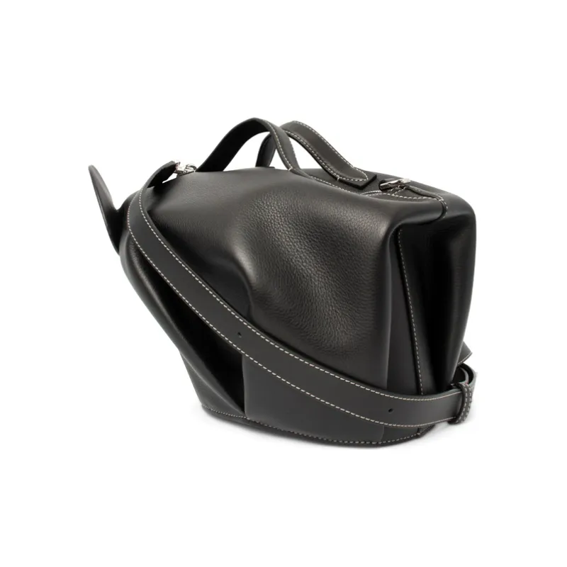 LOEWE Calfskin Crossbody Handbag Large Size Women's Black-2