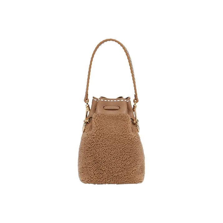 FENDI Mon Tresor Sheepskin Bucket Bags Shoulder Bag Crossbody Bag Handbag Mini Women's Brown-2