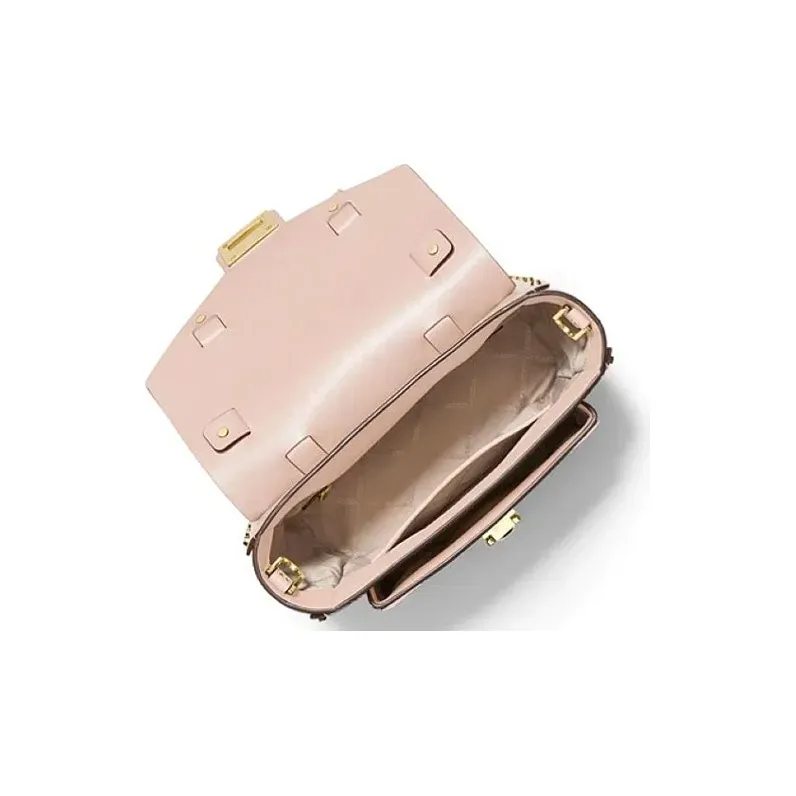 MICHAEL KORS Manhattan Cow Leather Patchwork Satchel Bag Messenger Bag Handbag Shoulder Bag Medium Size Women's Pink-3