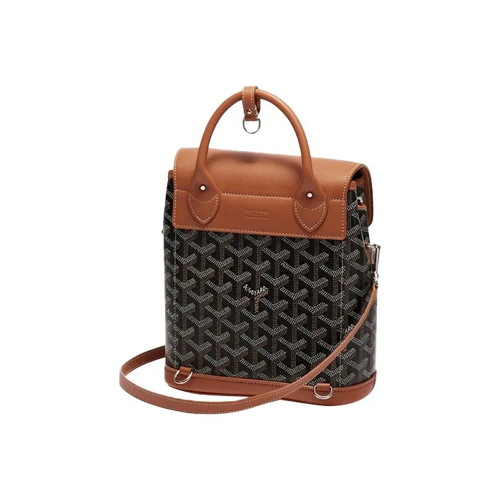 GOYARD Canvas With Leather Shoulder Bag Backpack Mini Women's Black Umber-3