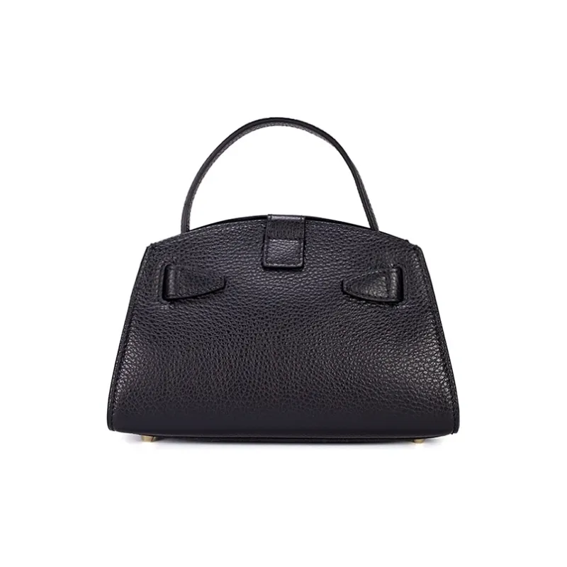 Furla Margherita Collection Pebble Texture Cow Leather Shoulder Bag, Crossbody Bag, Handbag Mini Women's Black-1