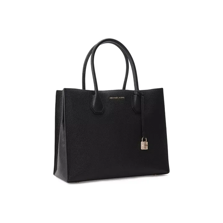 MICHAEL KORS Mercer Cow Leather Trunk Bag, Crossbody Handbag Tubas Women's Pure Black-2