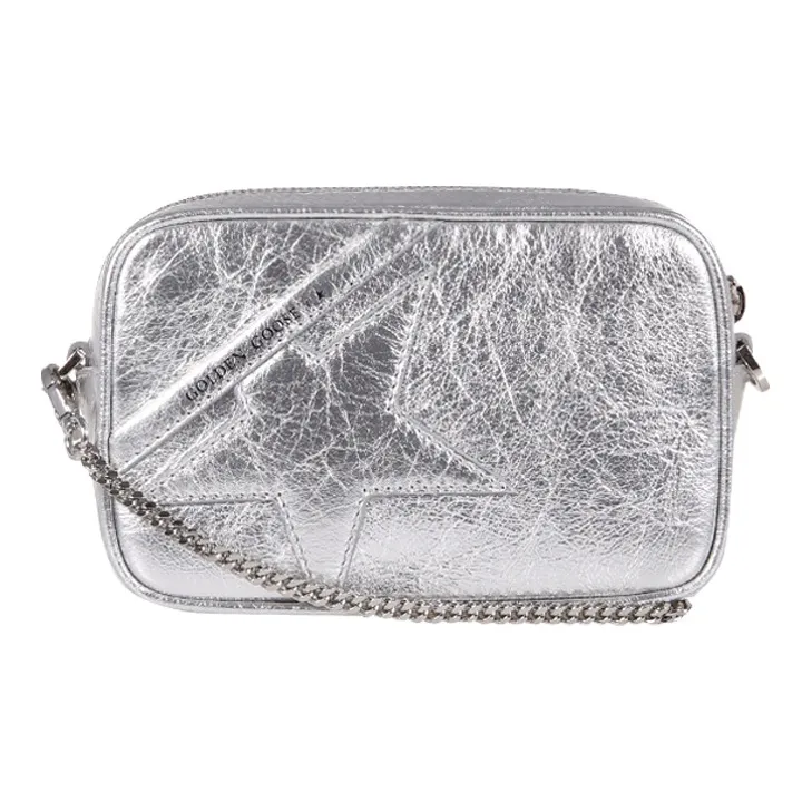 Golden Goose Shiny Leather Shoulder Bag Crossbody Bag Regular Women's Silver-0