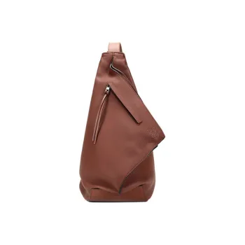 LOEWE Anton Cow Leather Crossbody Bag Shoulder Bag Small Size Men's Cognac