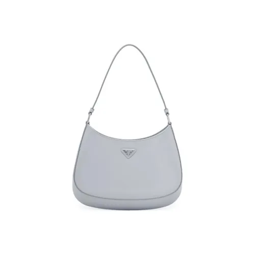 PRADA Cleo Shiny Leather Shoulder Bag Women's Cornflower Blue