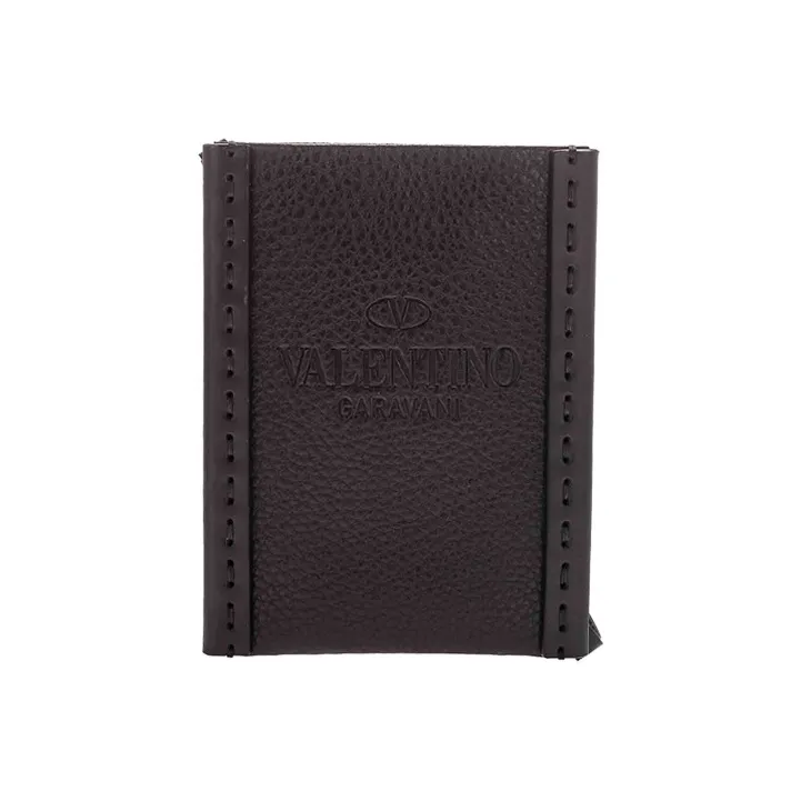 Valentino Cow Leather Leather Case Cell Phone Pouch Regular Unisex Black-1