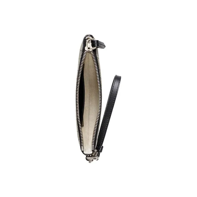 GUCCI Canvas With Leather Coin Purse Clutch Men's Beige/Ebony-6